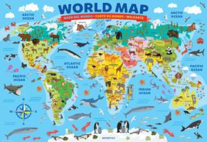 World Map Illustrated Maps & Geography Children's Puzzles By Eurographics