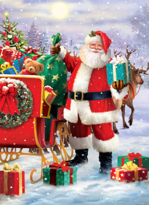 Santa with Sled Christmas By Eurographics