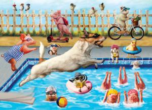 Crazy Pool Day 3D Lenticular Humor Lenticular Puzzle By Eurographics