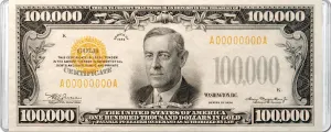 $100,000 Banknote MiniPix&reg; Puzzle United States By Pigment & Hue