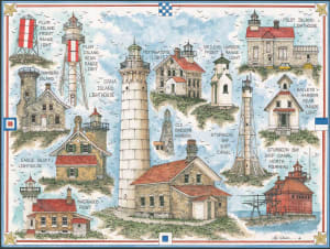 Door County Wisconsin Lighthouse Lighthouse By Heritage Puzzles