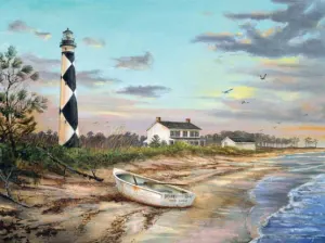 Sunset at Cape Lookout Lighthouse By Heritage Puzzles