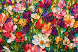 Stained Glass Flower Garden Flower & Garden By GoodWay Puzzles
