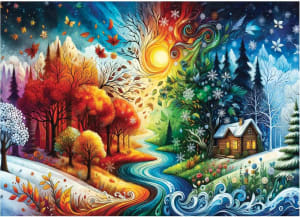 Harmony In Seasons Landscape By Delfy