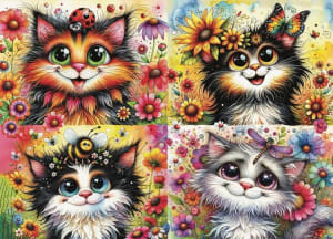 Cat-Titude Squad Collage By Jacarou Puzzles