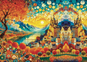 Golden Horizons Castle By Jacarou Puzzles