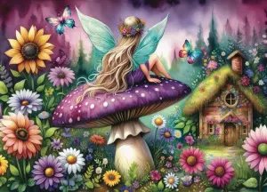 Purple Mushroom Rest Flower & Garden By Jacarou Puzzles