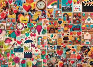 Cascade of Love Collage By Jacarou Puzzles