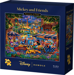 Mickey & Friends Painting in Paris Disney By Dowdle Folk Art