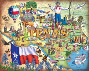 Big Texas Collage By Boardwalk Puzzle Company