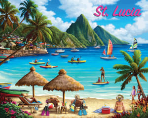 St Lucia Beach & Ocean By Boardwalk Puzzle Company