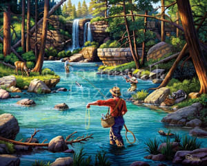 Fly Fishing Fishing By Boardwalk Puzzle Company