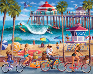 Dog Surfing Beach & Ocean By Boardwalk Puzzle Company