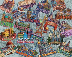 Travel Europe Folk Art Jigsaw Puzzle By Dowdle Folk Art