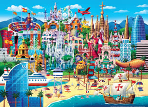Barcelona Skyline By Boardwalk Puzzle Company