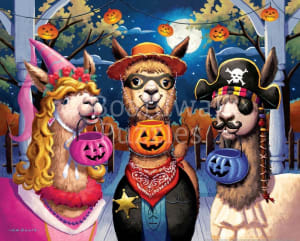 Happy Llama-ween Halloween By Boardwalk Puzzle Company