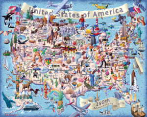 America the Beautiful - 250th Anniversary Maps & Geography By Boardwalk Puzzle Company