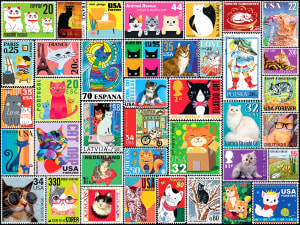 Stamps of Your Favorite Felines Collage By Re-marks