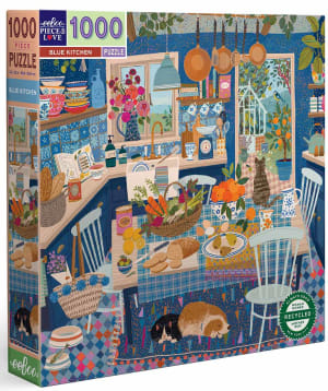 Blue Kitchen Folk Art By eeBoo