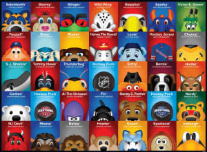 NHL Mascots Collage By MasterPieces