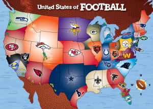NFL League Map Sports By MasterPieces