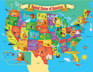 USA Map United States By MasterPieces
