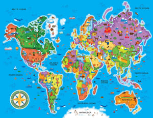 Explorer - World Map Maps & Geography By MasterPieces