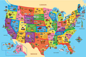 USA Map United States By MasterPieces