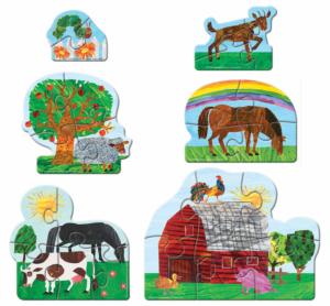 Eric Carle - Farm Fun 6-Pack Mini Shaped Puzzles Farm Animal Multi-Pack By MasterPieces