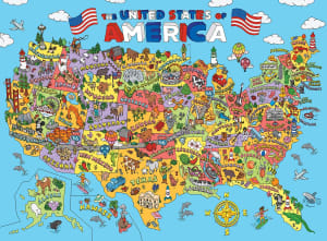 101 Things to Spot - In the USA 100 Piece Puzzle Maps & Geography By MasterPieces