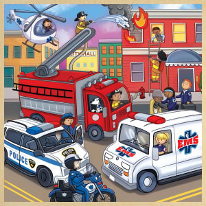 Wood Fun Facts - Emergency Vehicles Police & Fire By MasterPieces