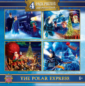 The Polar Express - 4 Pack 100 Piece Puzzles Books & Reading By MasterPieces