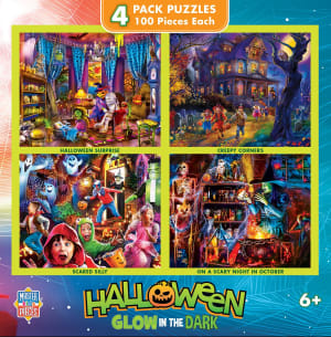 Halloween Glow in the Dark - 4 Pack 100 Piece Puzzles Halloween By MasterPieces