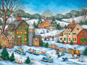 Heartland - Snowball Ambush Folk Art By MasterPieces