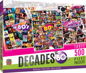 Decades - The 80's - 3 Puzzle Pack Nostalgic & Retro By MasterPieces