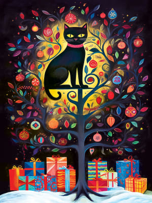 Black Cats - Hidden in the Tree Cats By MasterPieces
