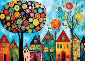 Whimsical Town - My Happy Place Flower & Garden By MasterPieces