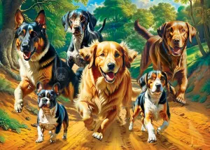 Hidden Images Glow In The Dark - Trail Running Dogs By MasterPieces
