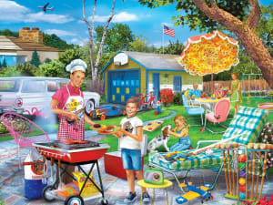 Family Time - Backyard Barbeque Nostalgic & Retro By MasterPieces