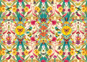 Flamingos Pattern & Geometric By MasterPieces
