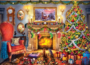 Festive Fireplace Christmas By MasterPieces