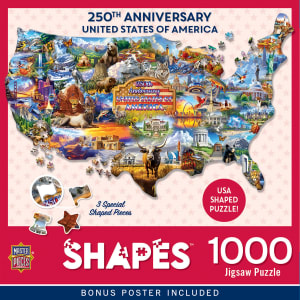 Shapes - 250th Anniversary America Map Maps & Geography By MasterPieces