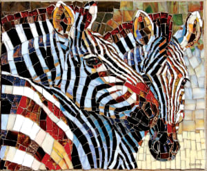 Stained Glass Zebras Safari Animals By SunsOut