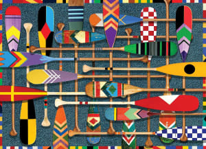 Canoe Paddles Collage By Willow Creek Press