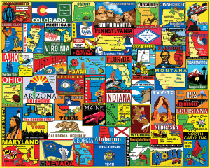 State Stickers Collage By White Mountain