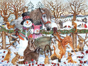 Snowman & Friends Winter By White Mountain