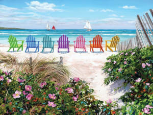 Rainbow Chairs Beach & Ocean By White Mountain