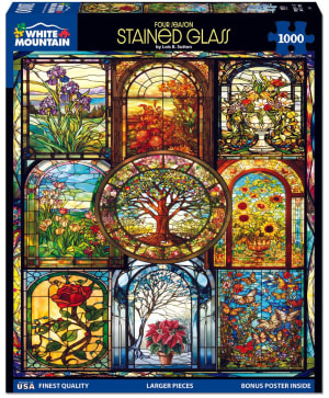 Four Seasons Stained Glass Collage By White Mountain