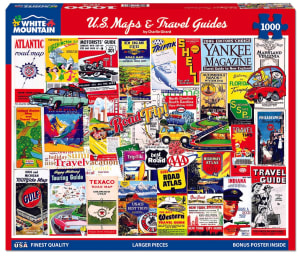 US Maps & Travel Guides Collage By White Mountain