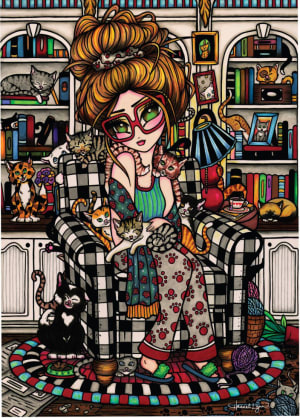 Crazy Cat Lady Cartoon By Jacarou Puzzles